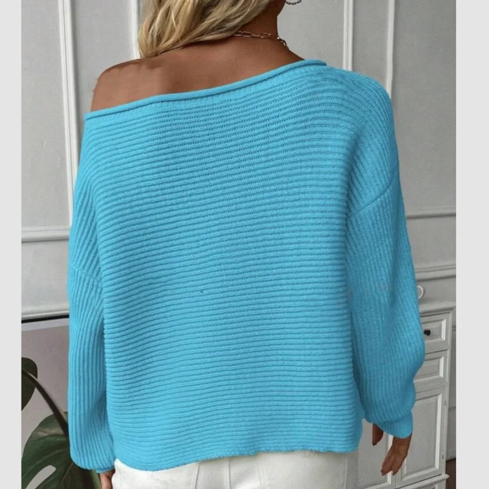 Luxe cream off shoulder knit sweater top